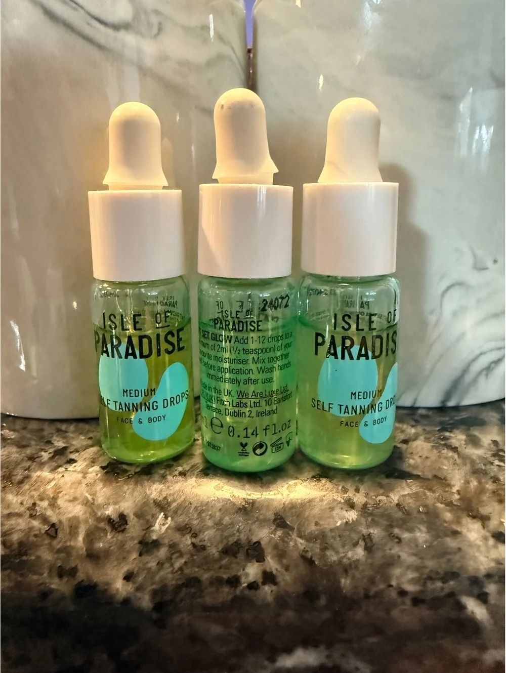 3 CT Isle of Paradise Medium Tanning Drops for Face & Body 0.14 fl oz (3 Pack)